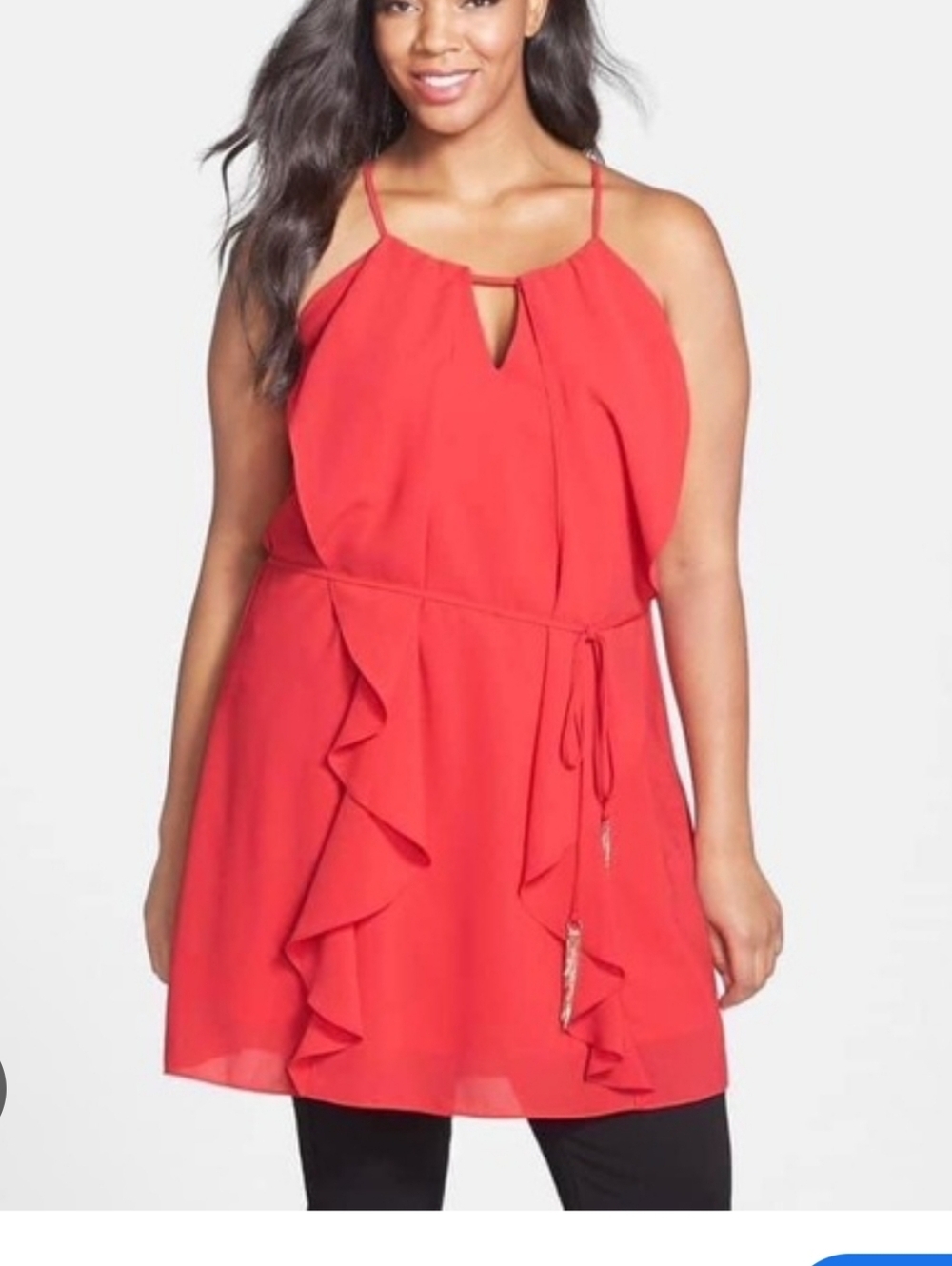 City Chic Neon Coral Ruffle Halter Mini dress XL 22